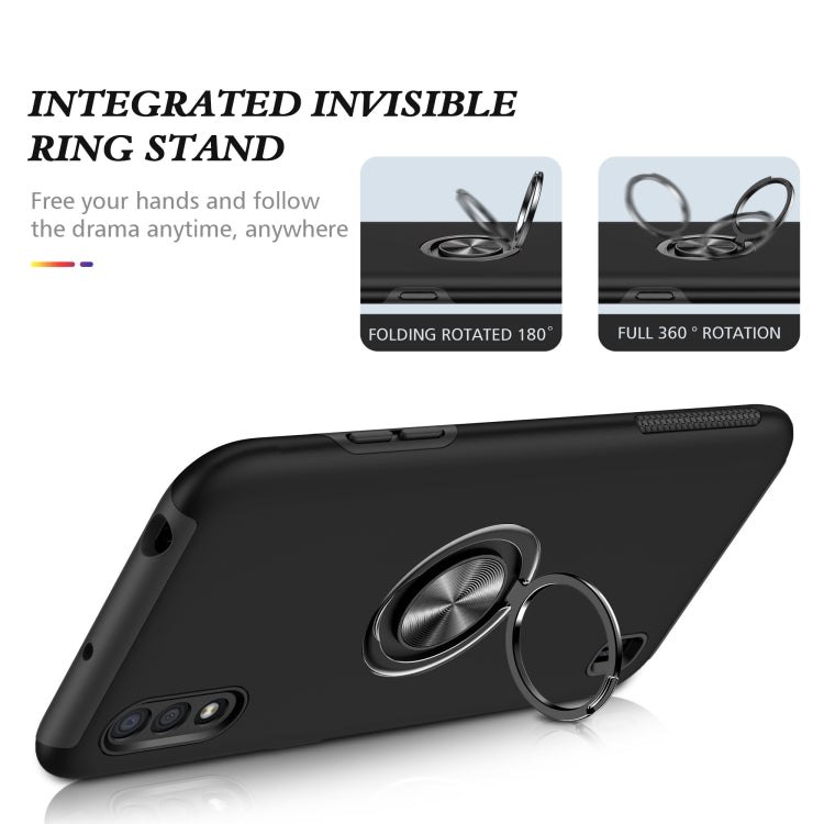 For Samsung Galaxy A01 PC + TPU Shockproof Magnetic Protective Case with Invisible Ring Holder