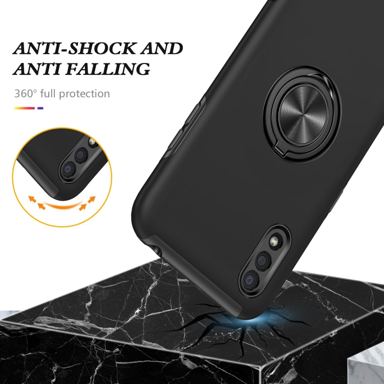 For Samsung Galaxy A01 PC + TPU Shockproof Magnetic Protective Case with Invisible Ring Holder