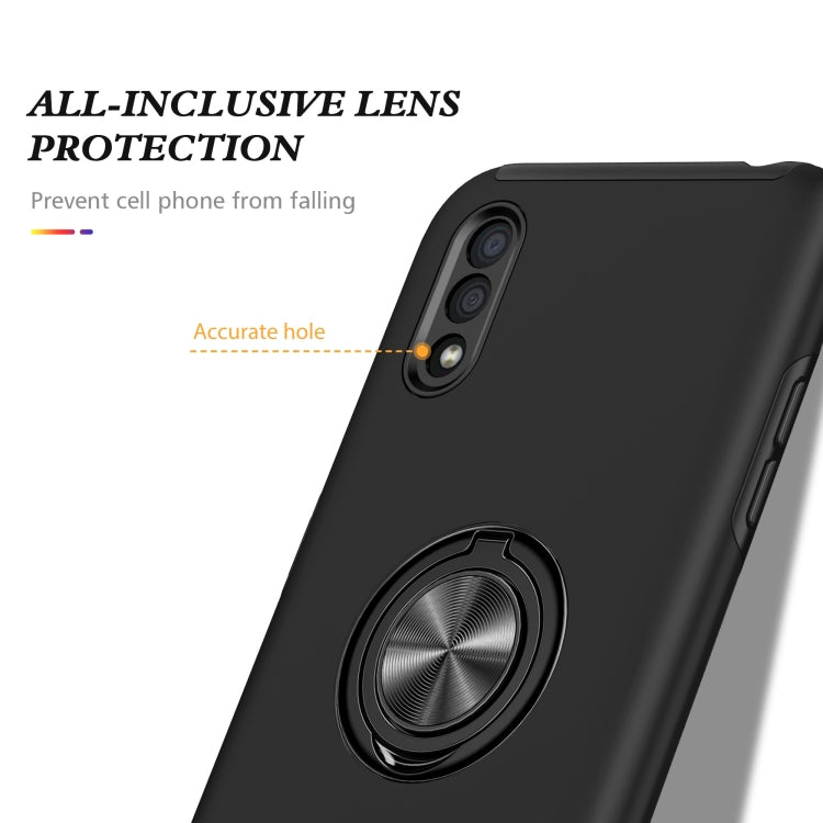 For Samsung Galaxy A01 PC + TPU Shockproof Magnetic Protective Case with Invisible Ring Holder