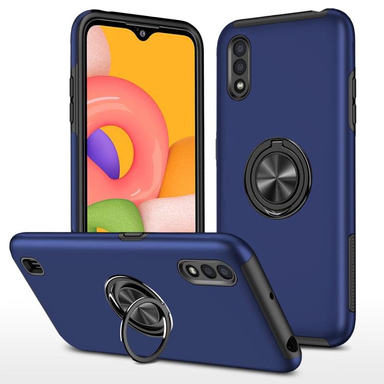 For Samsung Galaxy A01 PC + TPU Shockproof Magnetic Protective Case with Invisible Ring Holder