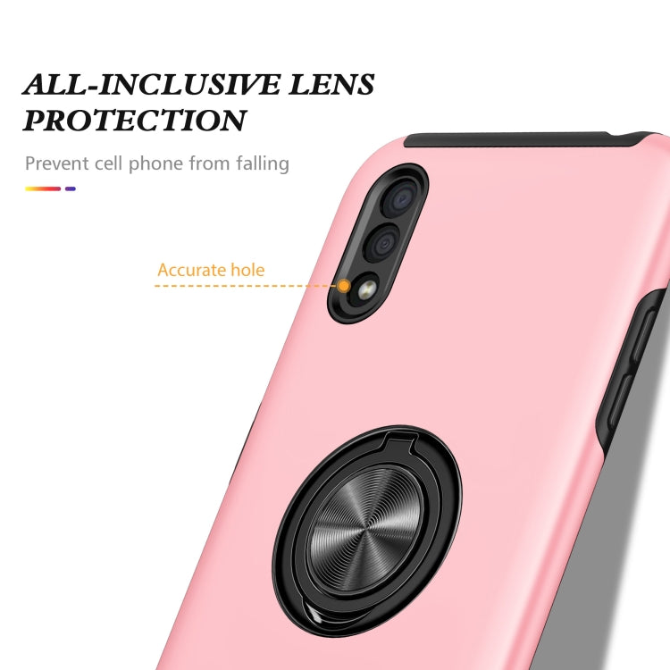 For Samsung Galaxy A01 PC + TPU Shockproof Magnetic Protective Case with Invisible Ring Holder