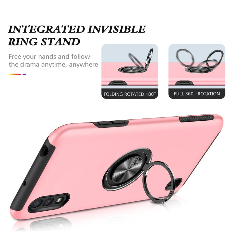 For Samsung Galaxy A01 PC + TPU Shockproof Magnetic Protective Case with Invisible Ring Holder
