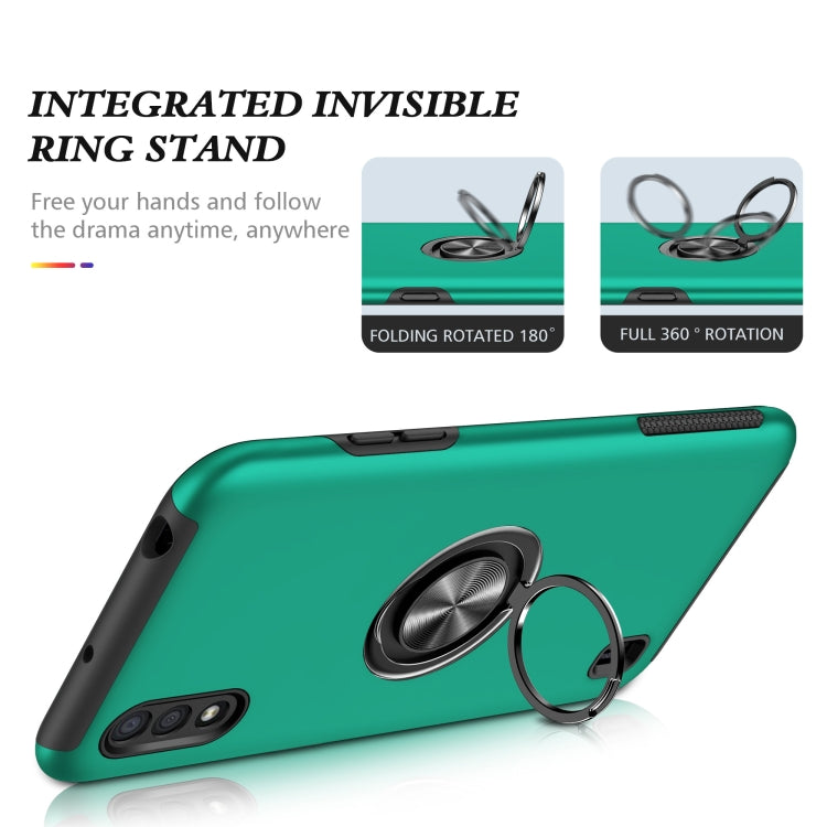 For Samsung Galaxy A01 PC + TPU Shockproof Magnetic Protective Case with Invisible Ring Holder
