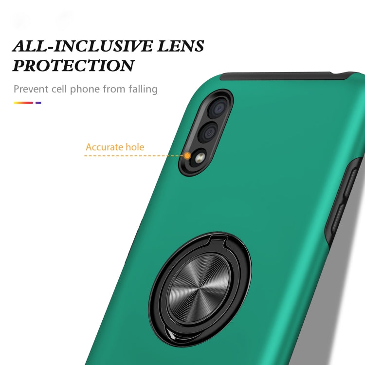 For Samsung Galaxy A01 PC + TPU Shockproof Magnetic Protective Case with Invisible Ring Holder