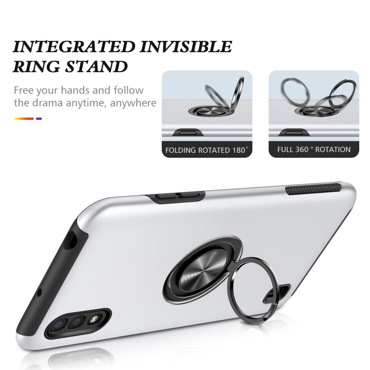 For Samsung Galaxy A01 PC + TPU Shockproof Magnetic Protective Case with Invisible Ring Holder