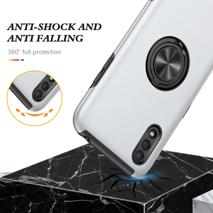 For Samsung Galaxy A01 PC + TPU Shockproof Magnetic Protective Case with Invisible Ring Holder