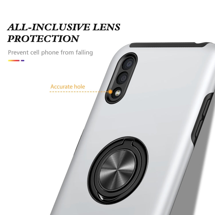 For Samsung Galaxy A01 PC + TPU Shockproof Magnetic Protective Case with Invisible Ring Holder
