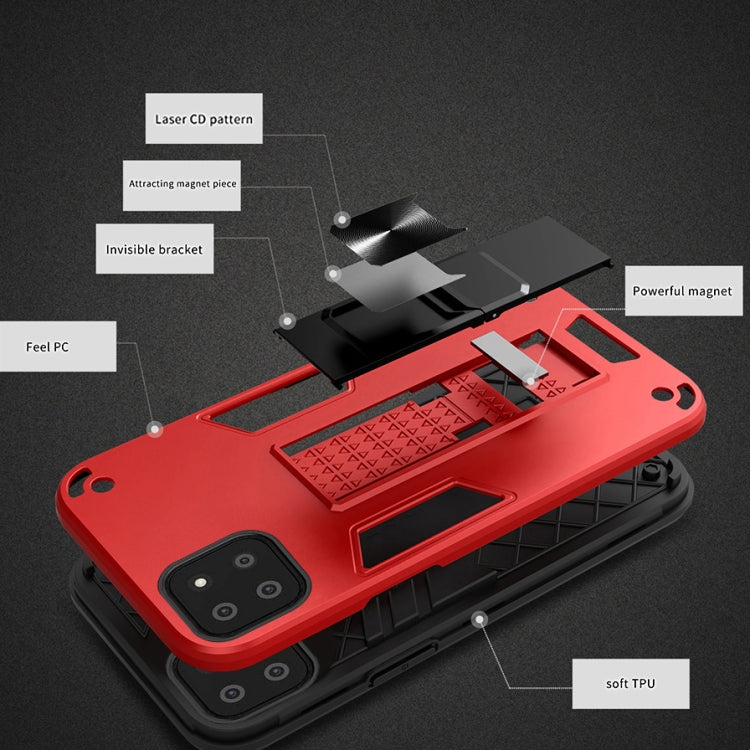 For Samsung Galaxy A22 5G 2 in 1 PC + TPU Shockproof Protective Case with Invisible Holder