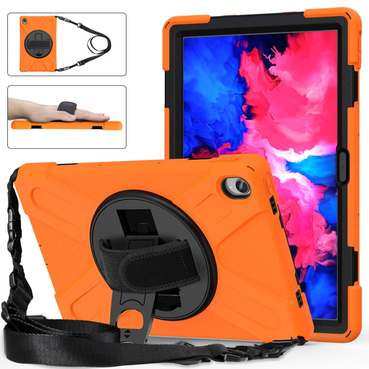 For Lenovo Tab P11 TB-J606F / Pad 11 Plus 2021 Shockproof Colorful Silicone + PC Protective Case with Holder & Hand Strap & Shoulder Strap