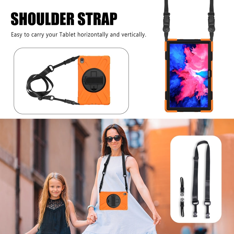For Lenovo Tab P11 TB-J606F / Pad 11 Plus 2021 Shockproof Colorful Silicone + PC Protective Case with Holder & Hand Strap & Shoulder Strap