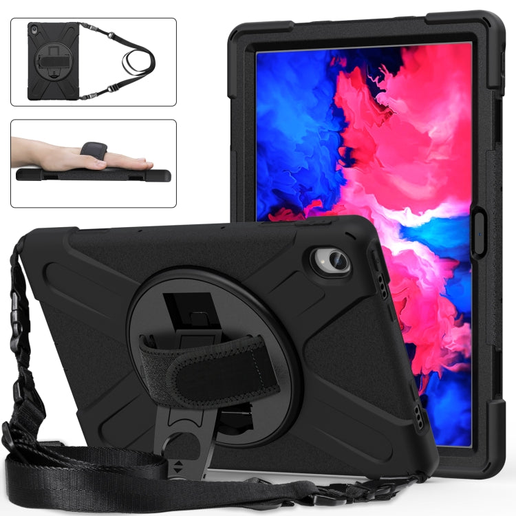 For Lenovo Tab P11 TB-J606F / Pad 11 Plus 2021 Shockproof Colorful Silicone + PC Protective Case with Holder & Hand Strap & Shoulder Strap