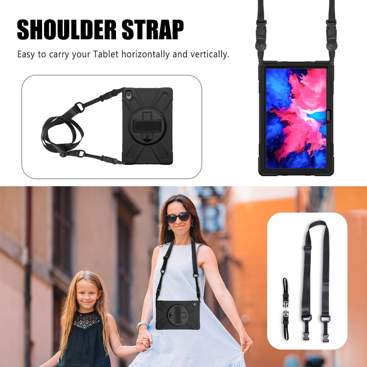 For Lenovo Tab P11 TB-J606F / Pad 11 Plus 2021 Shockproof Colorful Silicone + PC Protective Case with Holder & Hand Strap & Shoulder Strap