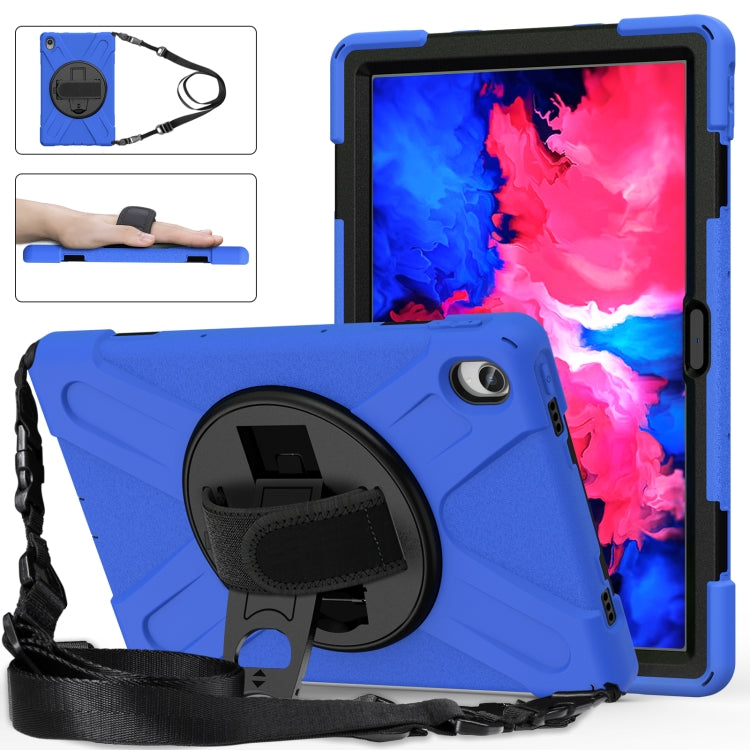 For Lenovo Tab P11 TB-J606F / Pad 11 Plus 2021 Shockproof Colorful Silicone + PC Protective Case with Holder & Hand Strap & Shoulder Strap