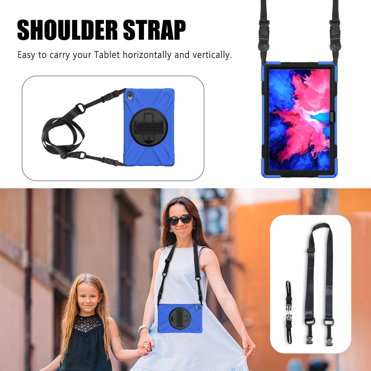 For Lenovo Tab P11 TB-J606F / Pad 11 Plus 2021 Shockproof Colorful Silicone + PC Protective Case with Holder & Hand Strap & Shoulder Strap