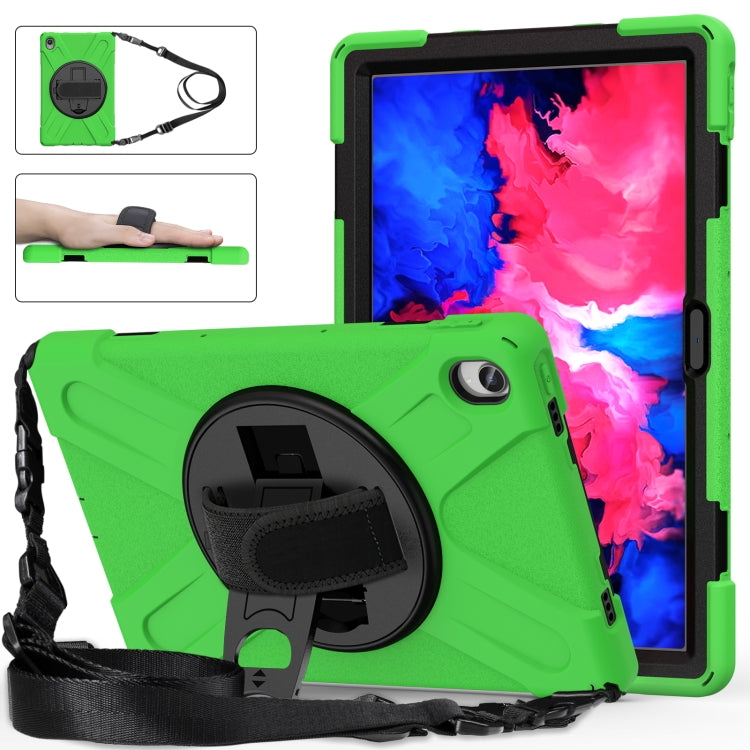 For Lenovo Tab P11 TB-J606F / Pad 11 Plus 2021 Shockproof Colorful Silicone + PC Protective Case with Holder & Hand Strap & Shoulder Strap