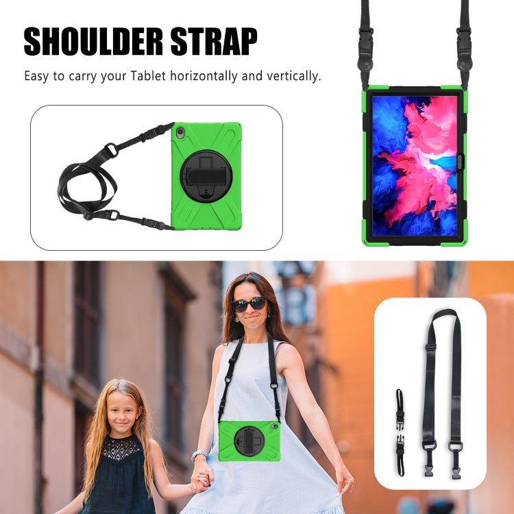 For Lenovo Tab P11 TB-J606F / Pad 11 Plus 2021 Shockproof Colorful Silicone + PC Protective Case with Holder & Hand Strap & Shoulder Strap