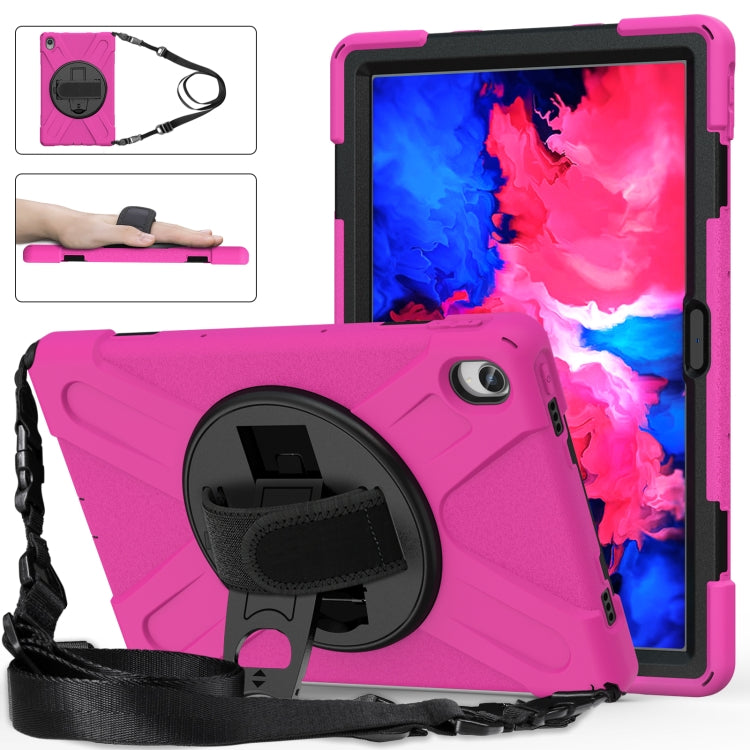 For Lenovo Tab P11 TB-J606F / Pad 11 Plus 2021 Shockproof Colorful Silicone + PC Protective Case with Holder & Hand Strap & Shoulder Strap