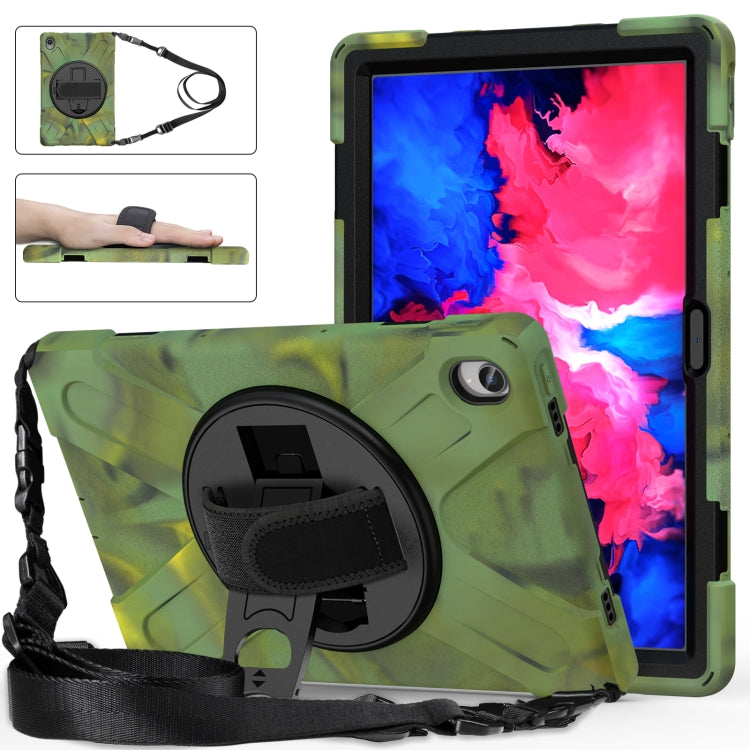 For Lenovo Tab P11 TB-J606F / Pad 11 Plus 2021 Shockproof Colorful Silicone + PC Protective Case with Holder & Hand Strap & Shoulder Strap