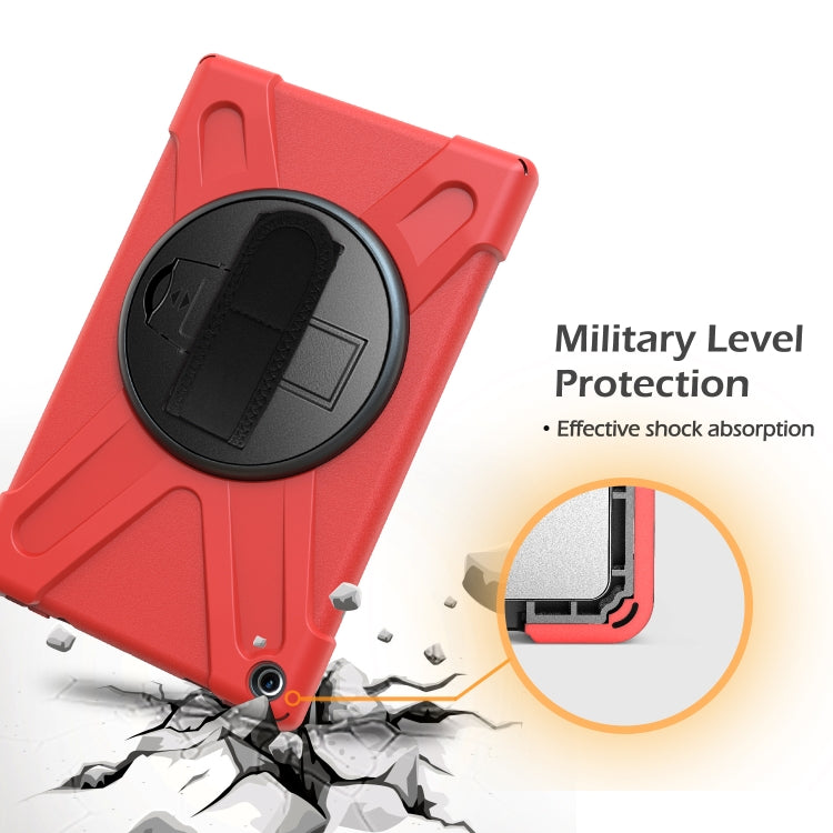 For Amazon Kindle Fire HD10 2019 / 2018 / 2017 Shockproof Colorful Silicone + PC Protective Case with Holder & Hand Strap & Shoulder Strap