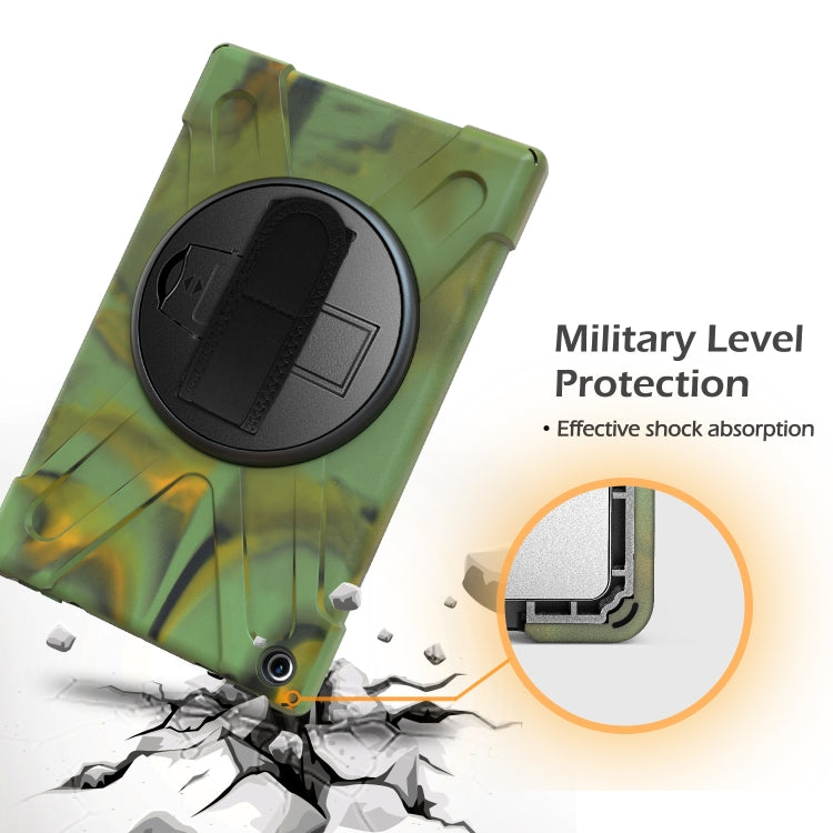 For Amazon Kindle Fire HD10 2019 / 2018 / 2017 Shockproof Colorful Silicone + PC Protective Case with Holder & Hand Strap & Shoulder Strap