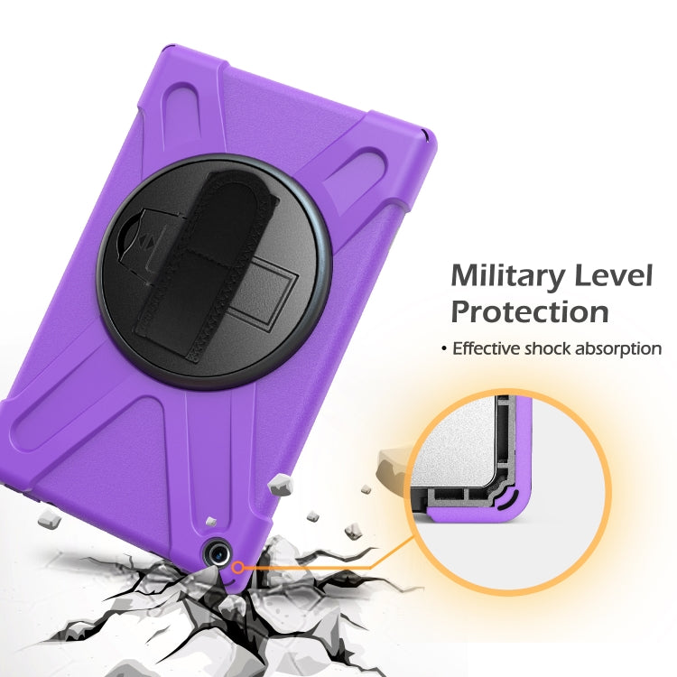 For Amazon Kindle Fire HD10 2019 / 2018 / 2017 Shockproof Colorful Silicone + PC Protective Case with Holder & Hand Strap & Shoulder Strap