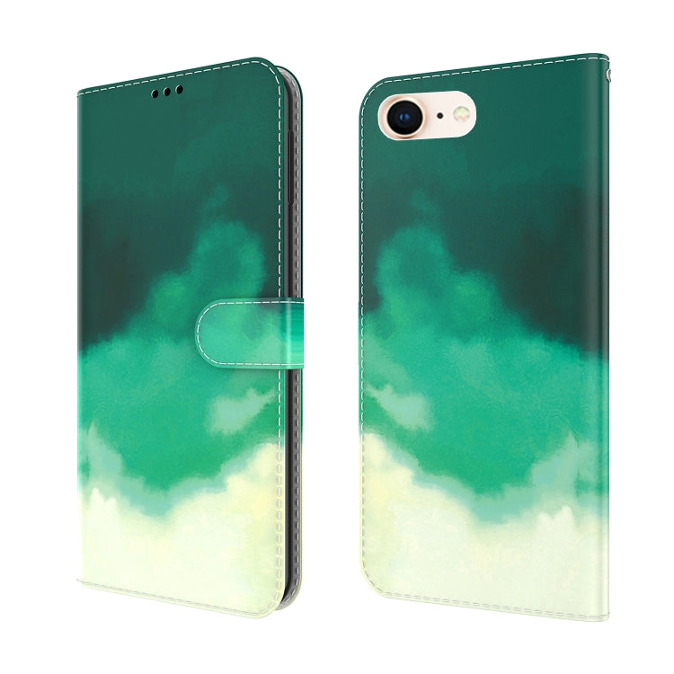 For iPhone SE 2022 / SE 2020 / 8 / 7 Watercolor Pattern Horizontal Flip Leather Case with Holder & Card Slot & Wallet