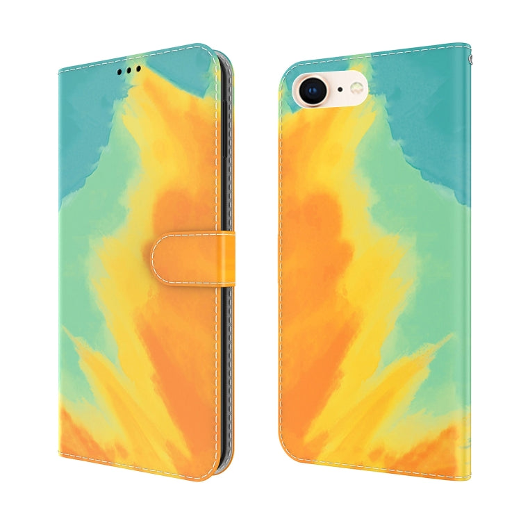 For iPhone SE 2022 / SE 2020 / 8 / 7 Watercolor Pattern Horizontal Flip Leather Case with Holder & Card Slot & Wallet