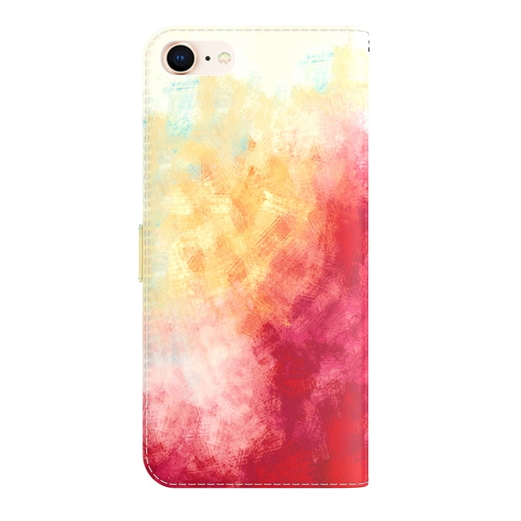 For iPhone SE 2022 / SE 2020 / 8 / 7 Watercolor Pattern Horizontal Flip Leather Case with Holder & Card Slot & Wallet