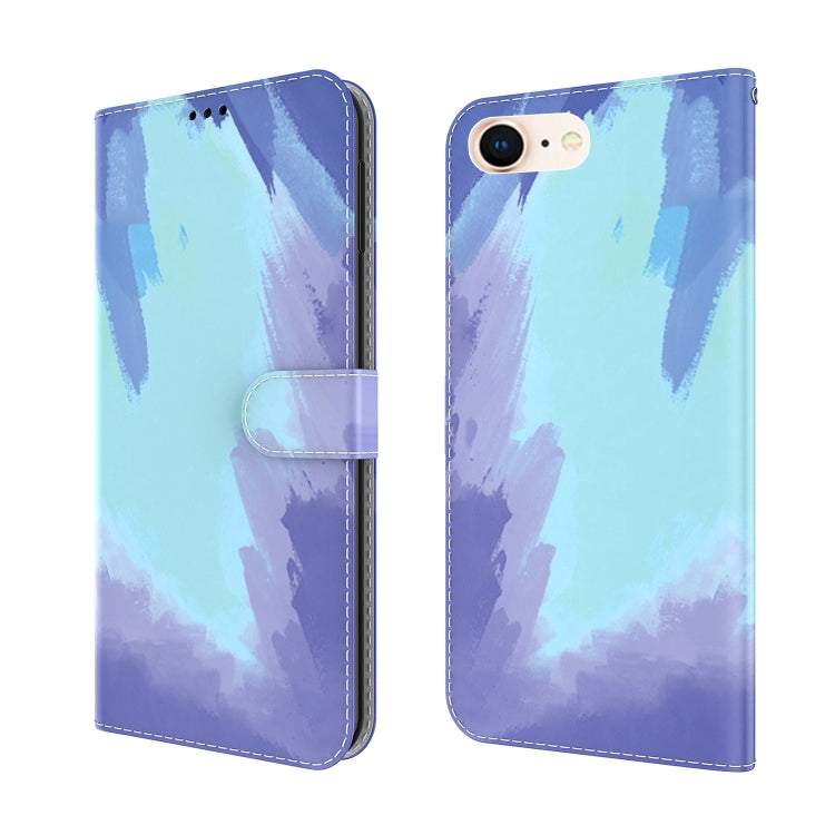 For iPhone SE 2022 / SE 2020 / 8 / 7 Watercolor Pattern Horizontal Flip Leather Case with Holder & Card Slot & Wallet