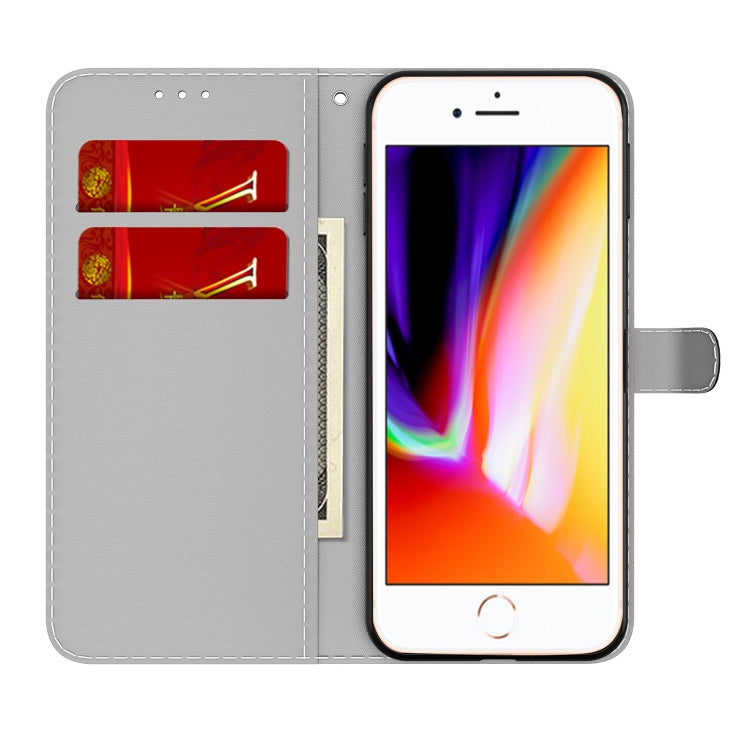 For iPhone SE 2022 / SE 2020 / 8 / 7 Watercolor Pattern Horizontal Flip Leather Case with Holder & Card Slot & Wallet