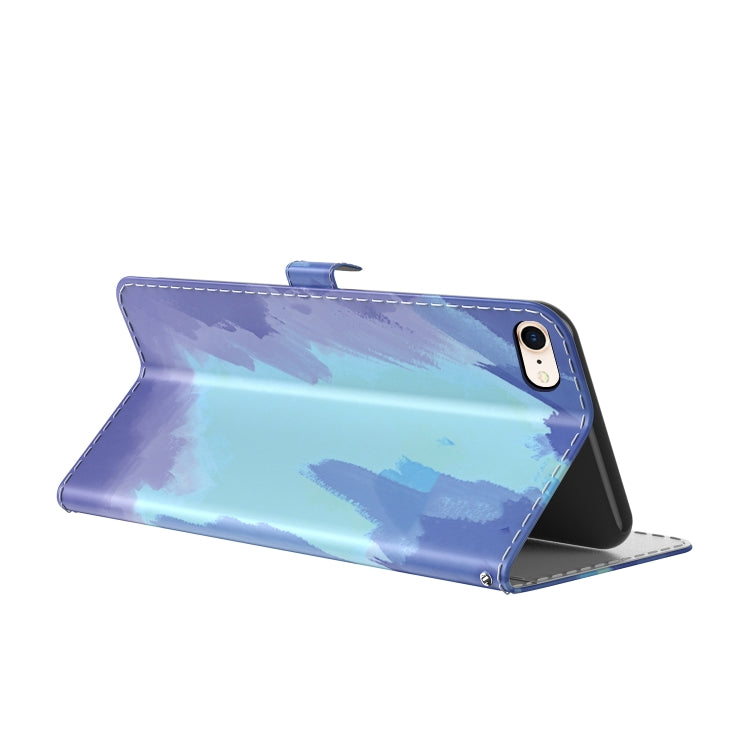 For iPhone SE 2022 / SE 2020 / 8 / 7 Watercolor Pattern Horizontal Flip Leather Case with Holder & Card Slot & Wallet