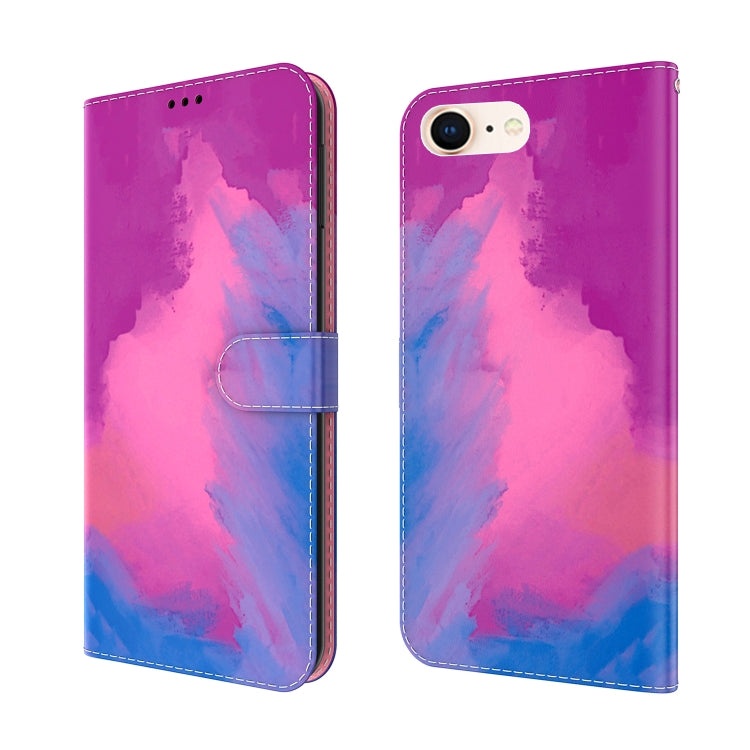 For iPhone SE 2022 / SE 2020 / 8 / 7 Watercolor Pattern Horizontal Flip Leather Case with Holder & Card Slot & Wallet