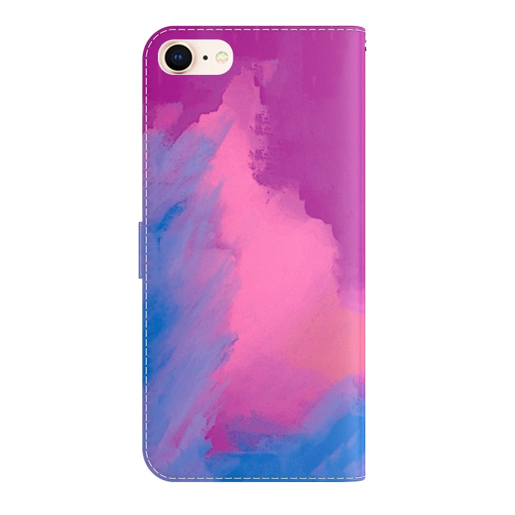 For iPhone SE 2022 / SE 2020 / 8 / 7 Watercolor Pattern Horizontal Flip Leather Case with Holder & Card Slot & Wallet