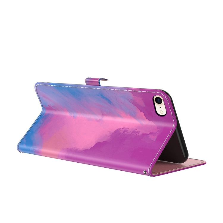 For iPhone SE 2022 / SE 2020 / 8 / 7 Watercolor Pattern Horizontal Flip Leather Case with Holder & Card Slot & Wallet