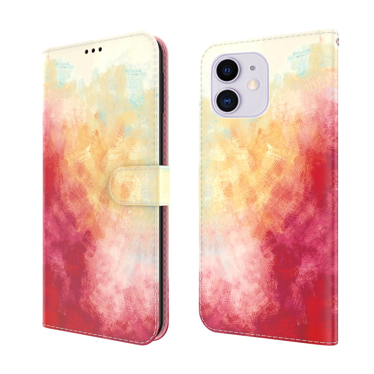 Watercolor Pattern Horizontal Flip Leather Case with Holder & Card Slot & Wallet For iPhone 11