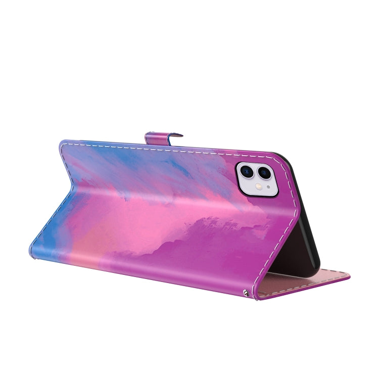 Watercolor Pattern Horizontal Flip Leather Case with Holder & Card Slot & Wallet For iPhone 11