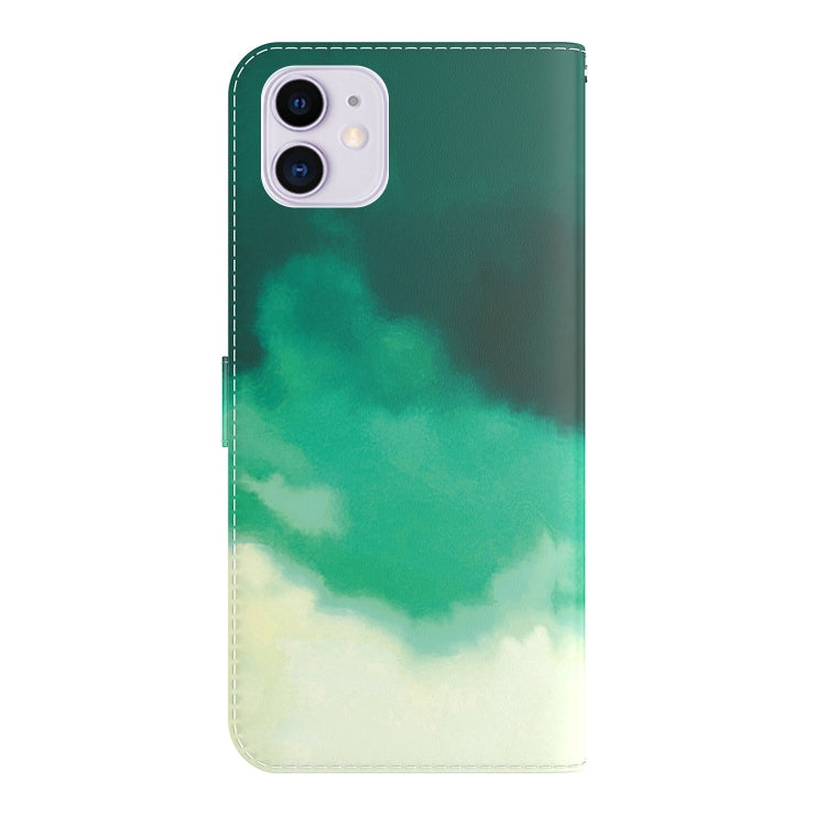 For iPhone 12 / 12 Pro Watercolor Pattern Horizontal Flip Leather Case with Holder & Card Slot & Wallet