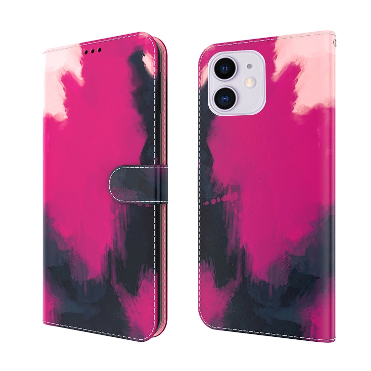 For iPhone 12 / 12 Pro Watercolor Pattern Horizontal Flip Leather Case with Holder & Card Slot & Wallet