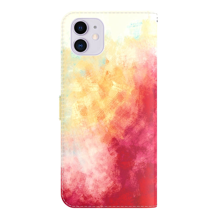 For iPhone 12 / 12 Pro Watercolor Pattern Horizontal Flip Leather Case with Holder & Card Slot & Wallet
