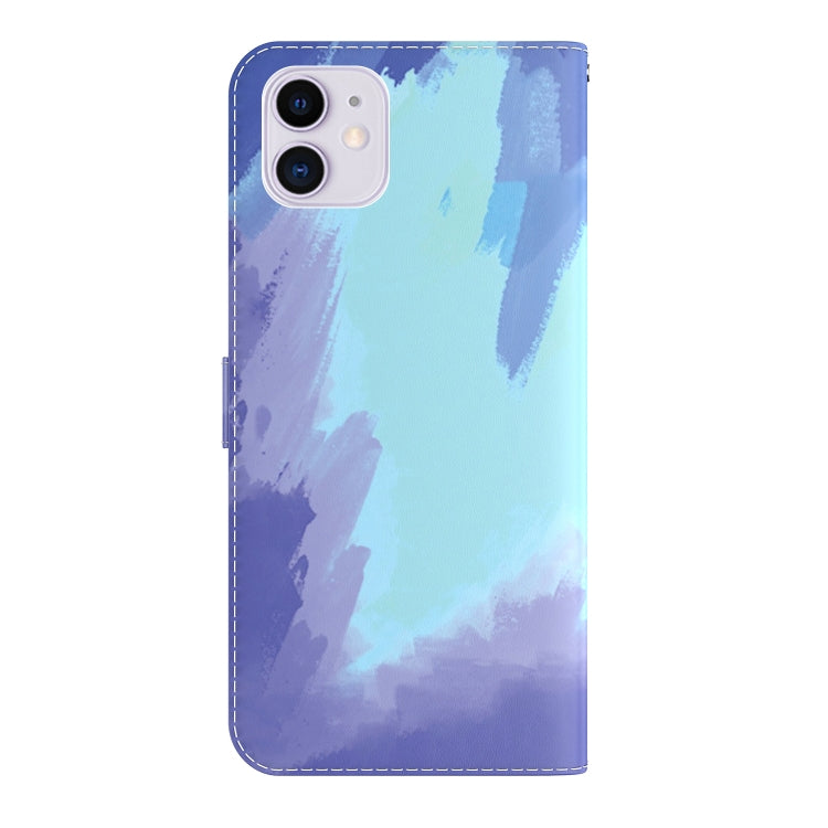 For iPhone 12 / 12 Pro Watercolor Pattern Horizontal Flip Leather Case with Holder & Card Slot & Wallet