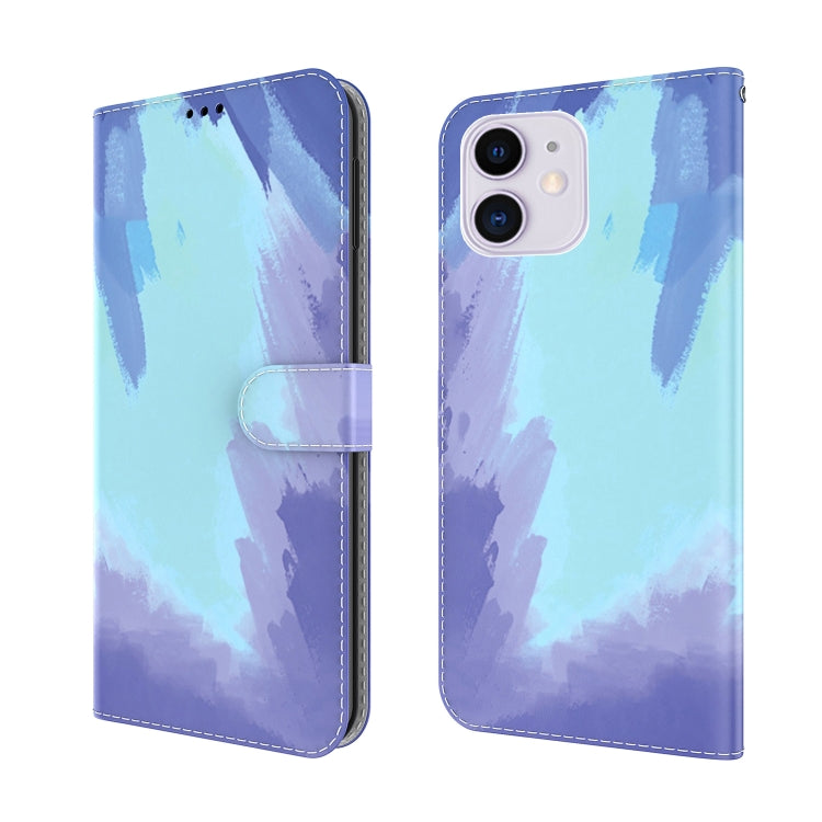 For iPhone 12 mini Watercolor Pattern Horizontal Flip Leather Case with Holder & Card Slot & Wallet