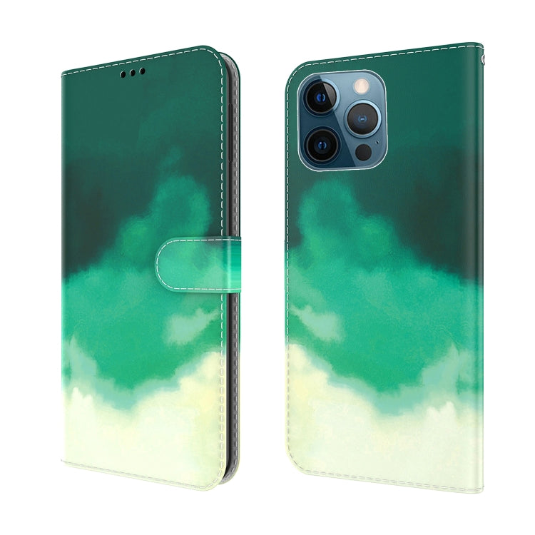For iPhone 12 Pro Max Watercolor Pattern Horizontal Flip Leather Case with Holder & Card Slot & Wallet