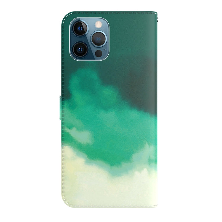 For iPhone 12 Pro Max Watercolor Pattern Horizontal Flip Leather Case with Holder & Card Slot & Wallet