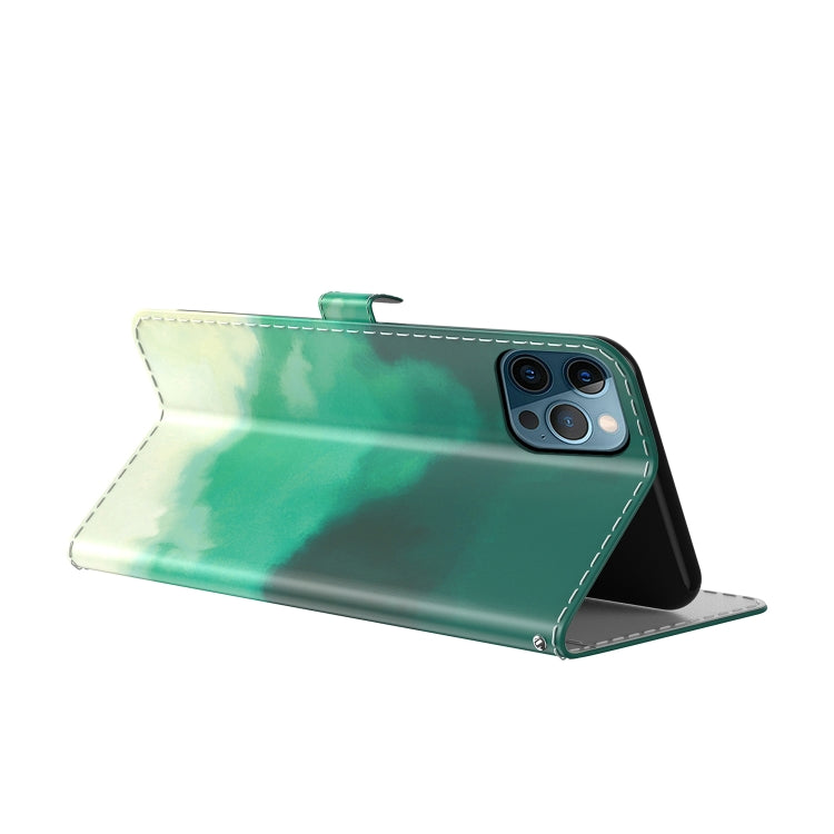 For iPhone 12 Pro Max Watercolor Pattern Horizontal Flip Leather Case with Holder & Card Slot & Wallet