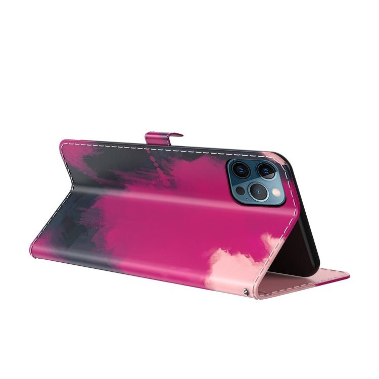 For iPhone 12 Pro Max Watercolor Pattern Horizontal Flip Leather Case with Holder & Card Slot & Wallet