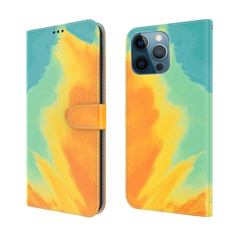 For iPhone 12 Pro Max Watercolor Pattern Horizontal Flip Leather Case with Holder & Card Slot & Wallet
