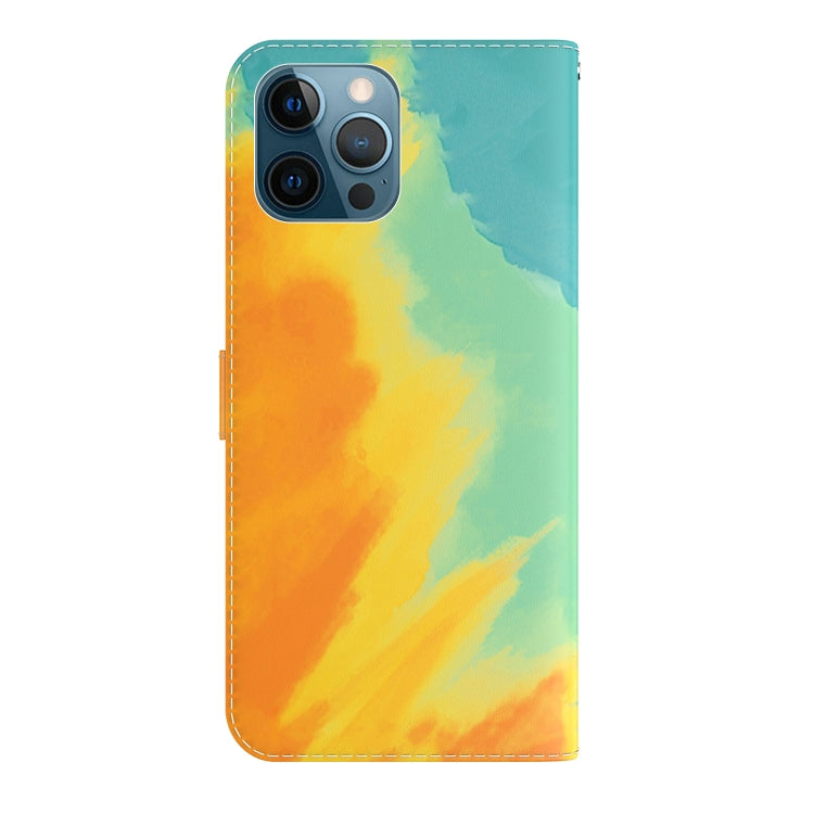 For iPhone 12 Pro Max Watercolor Pattern Horizontal Flip Leather Case with Holder & Card Slot & Wallet