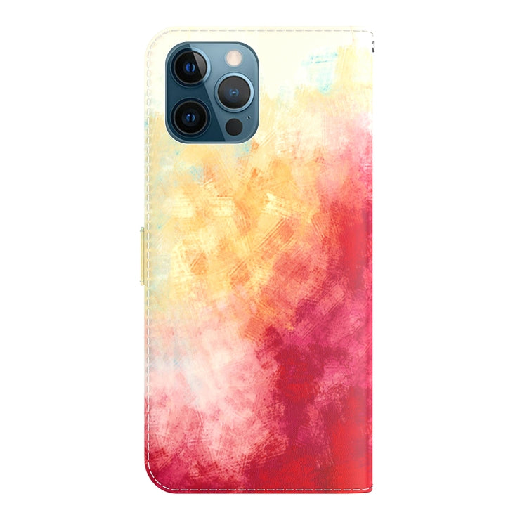 For iPhone 12 Pro Max Watercolor Pattern Horizontal Flip Leather Case with Holder & Card Slot & Wallet