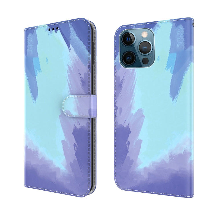 For iPhone 12 Pro Max Watercolor Pattern Horizontal Flip Leather Case with Holder & Card Slot & Wallet