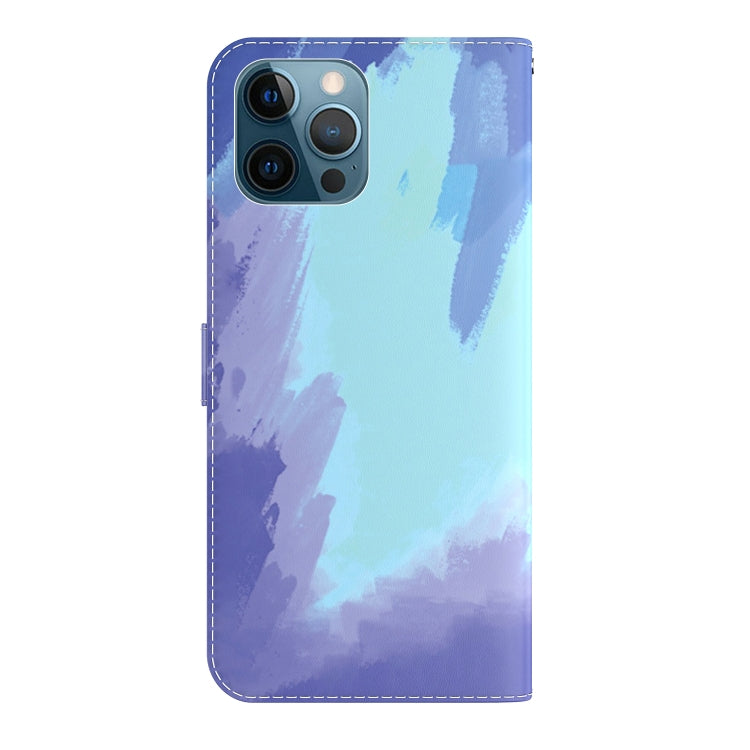 For iPhone 12 Pro Max Watercolor Pattern Horizontal Flip Leather Case with Holder & Card Slot & Wallet